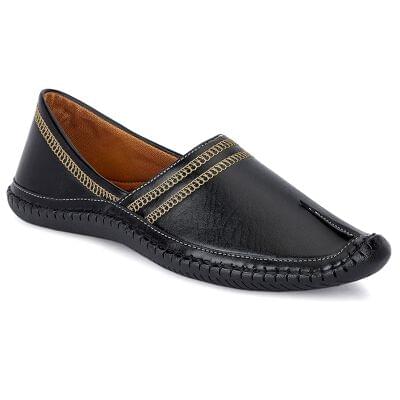 Terra Trove Classic Black Colour Loafer Cum Nagra Slip-on