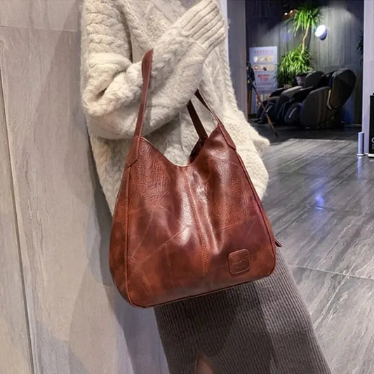 Vintage PU Leather Hand bag For Women