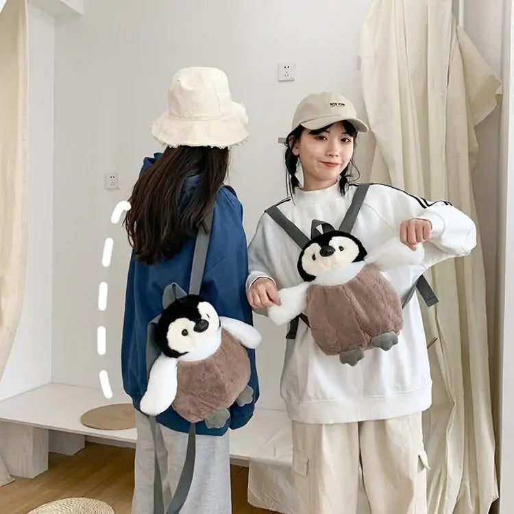 Cute Penguin Plush Backpack bag